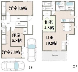 門戸厄神駅 徒歩9分 1-2階の物件間取画像